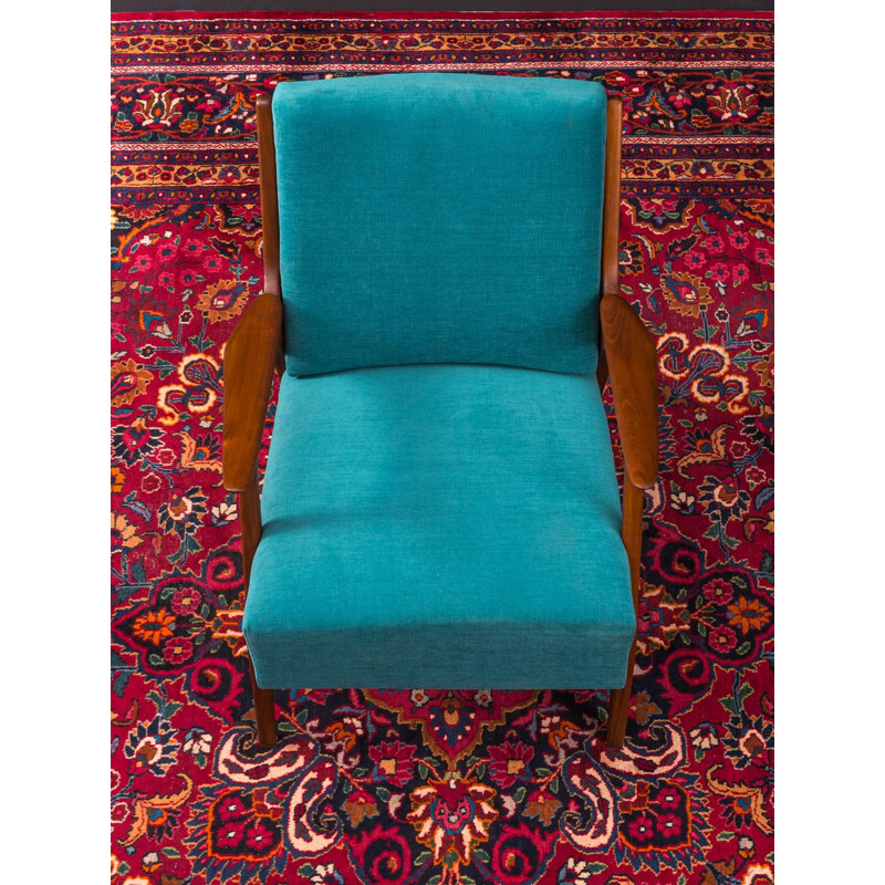 Blue vintage armchair, 1960s