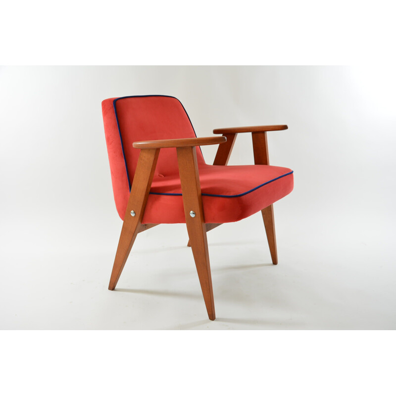 Vintage armchair model 366 coral, 1960s