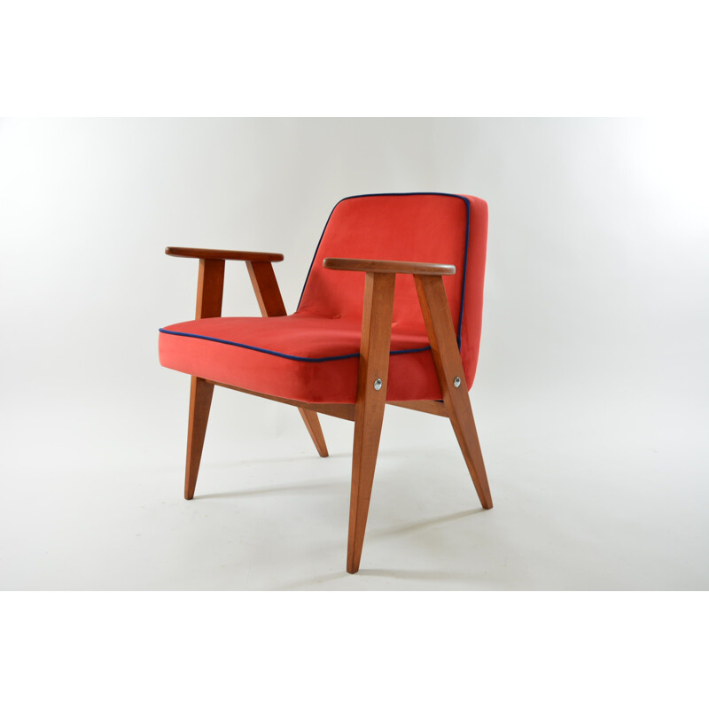 Vintage armchair model 366 coral, 1960s