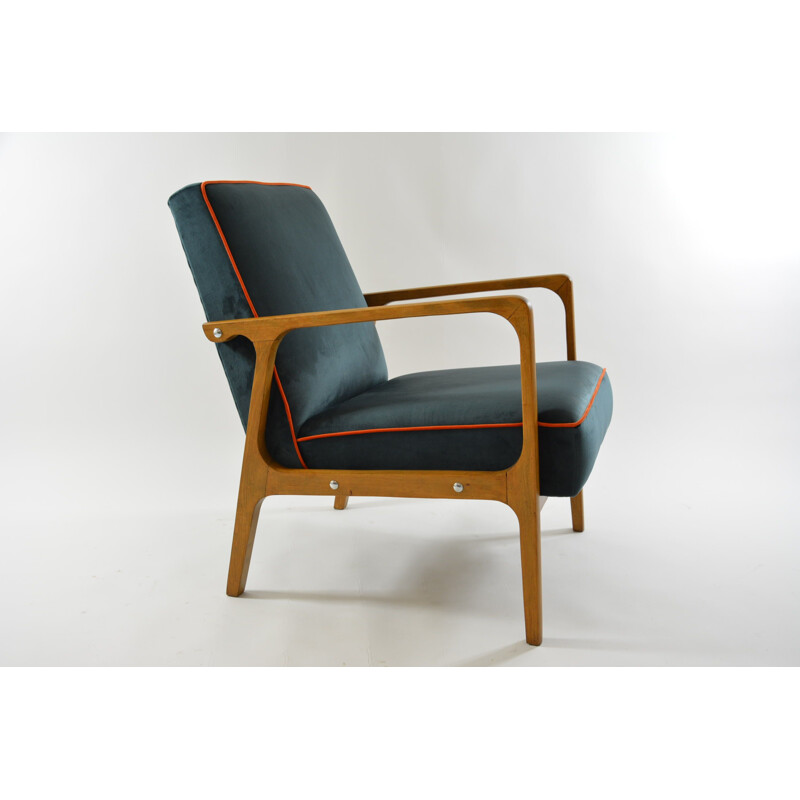 Vintage chair model KADR blue, 1960