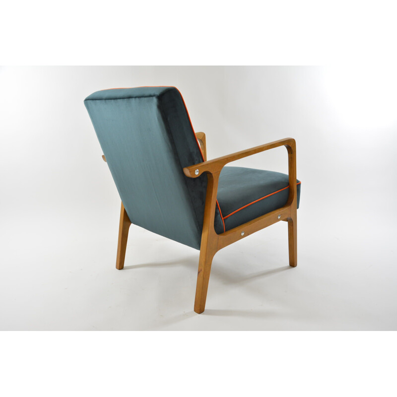 Fauteuil vintage modèle KADR bleu petrole, 1960