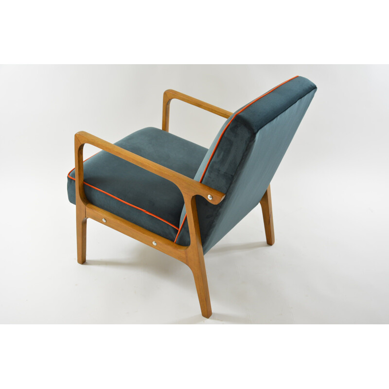 Vintage chair model KADR blue, 1960
