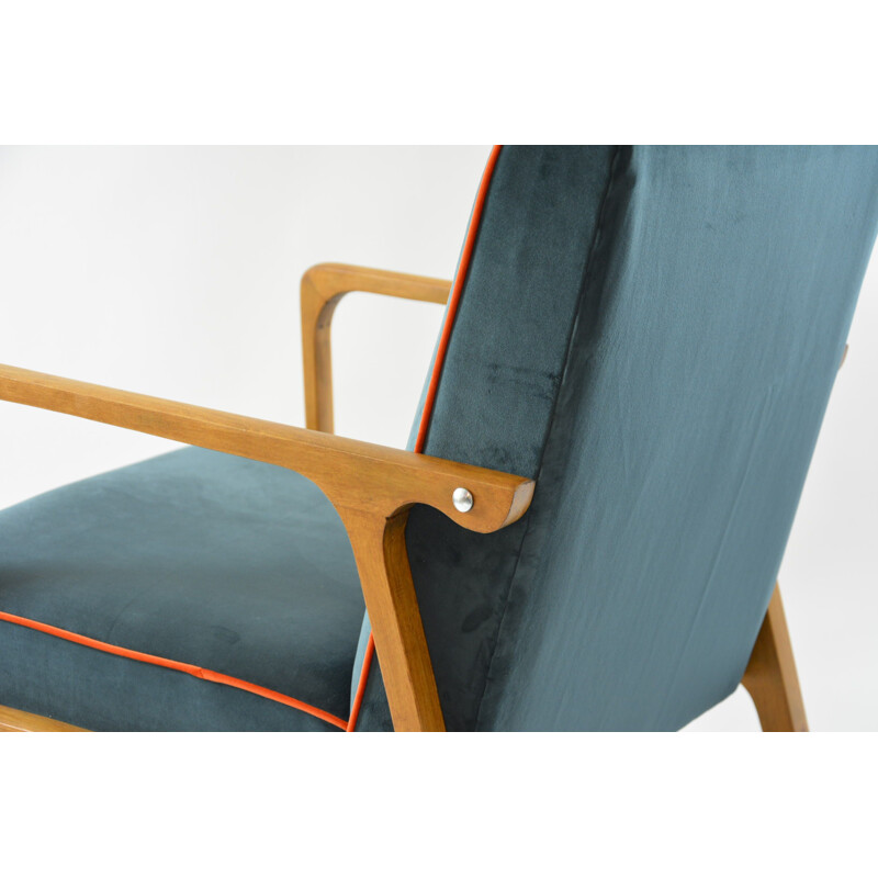Vintage chair model KADR blue, 1960