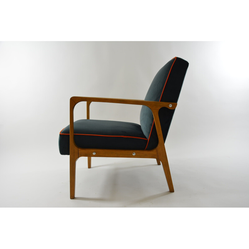 Vintage chair model KADR blue, 1960