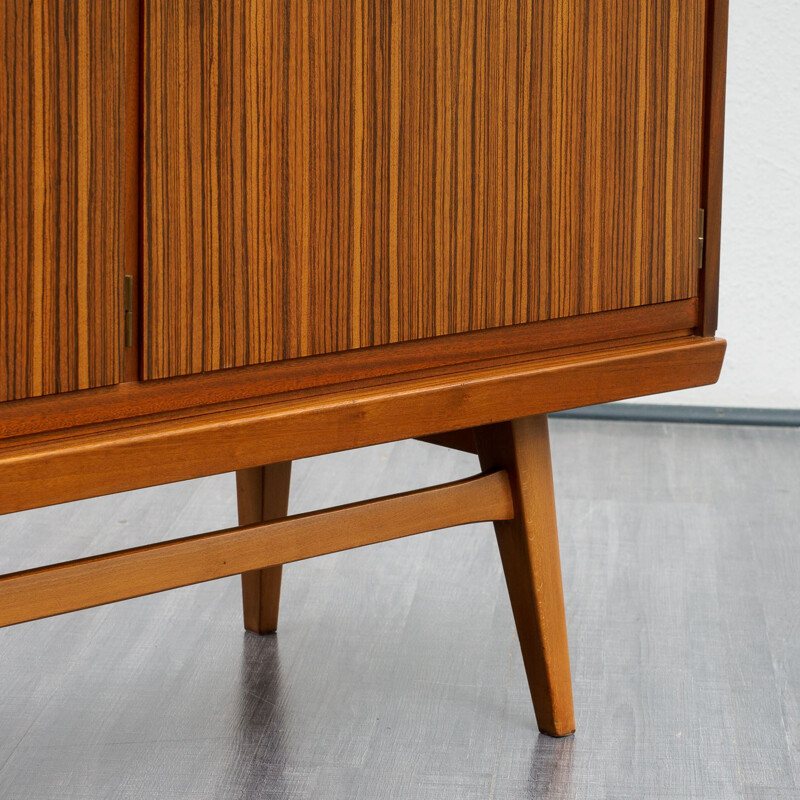 Vintage zebrano sideboard by Erwin Behr Wendlingen, 1950s