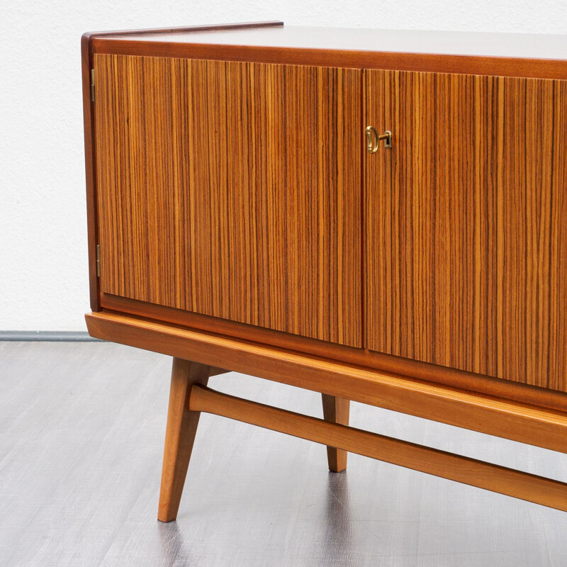 Vintage zebrano sideboard by Erwin Behr Wendlingen, 1950s