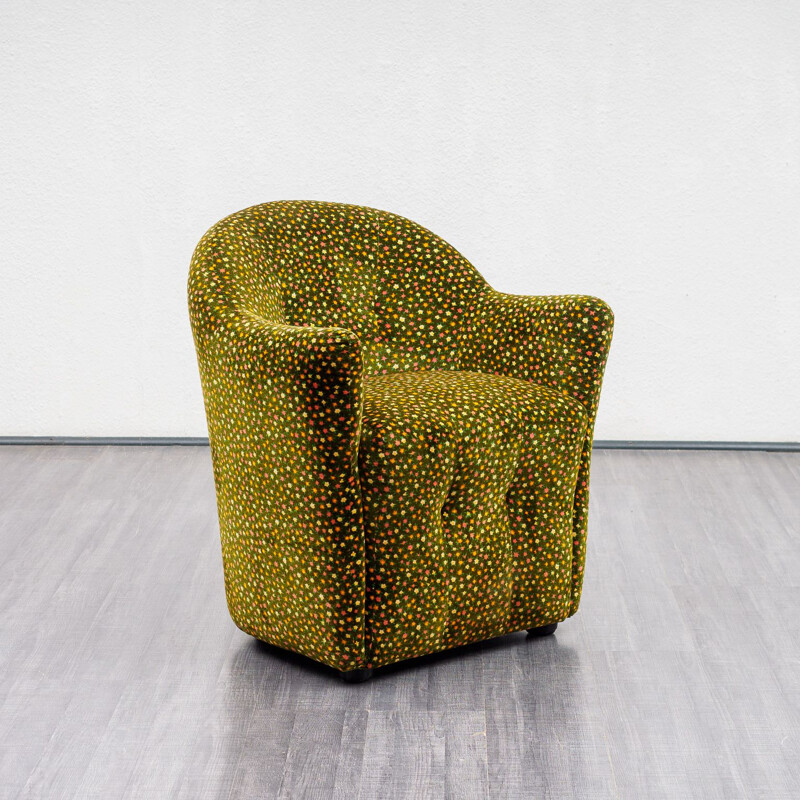 Fauteuil club vintage, modèle floral, 1970