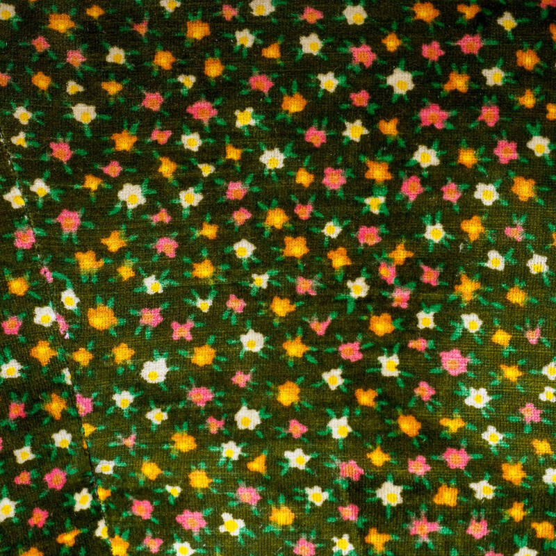 Vintage club chair, floral pattern, 1970s