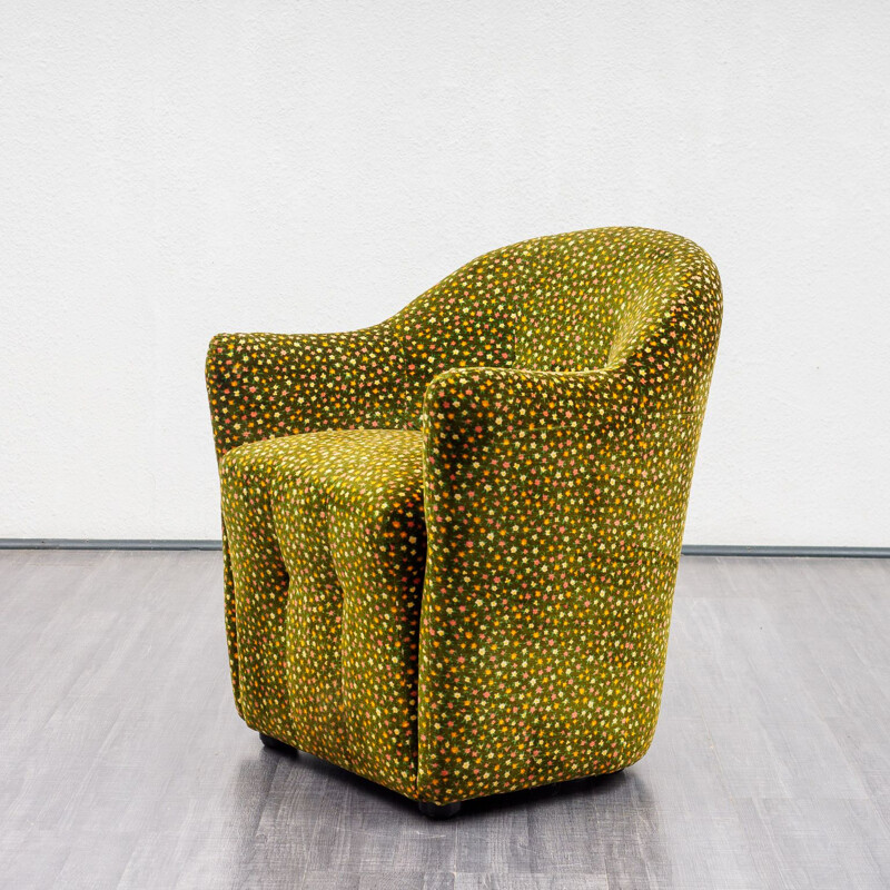 Fauteuil club vintage, modèle floral, 1970