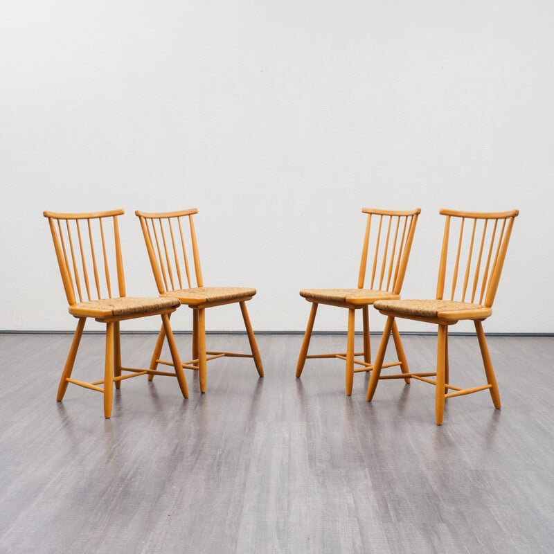 Set of 4 vintage dining chairs by Arno Lambrecht for WK Möbel