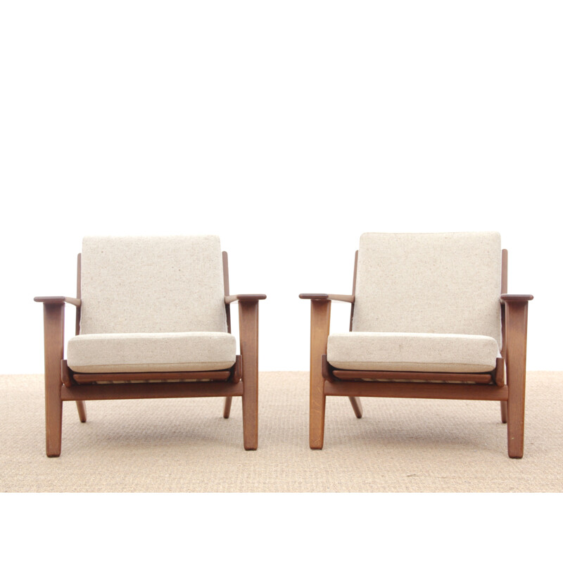 Pair of vintage scandinavian armchairs GE 290, 1950s
