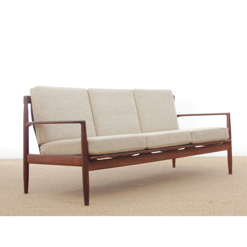 Vintage Scandinavian 3-seater teak bench