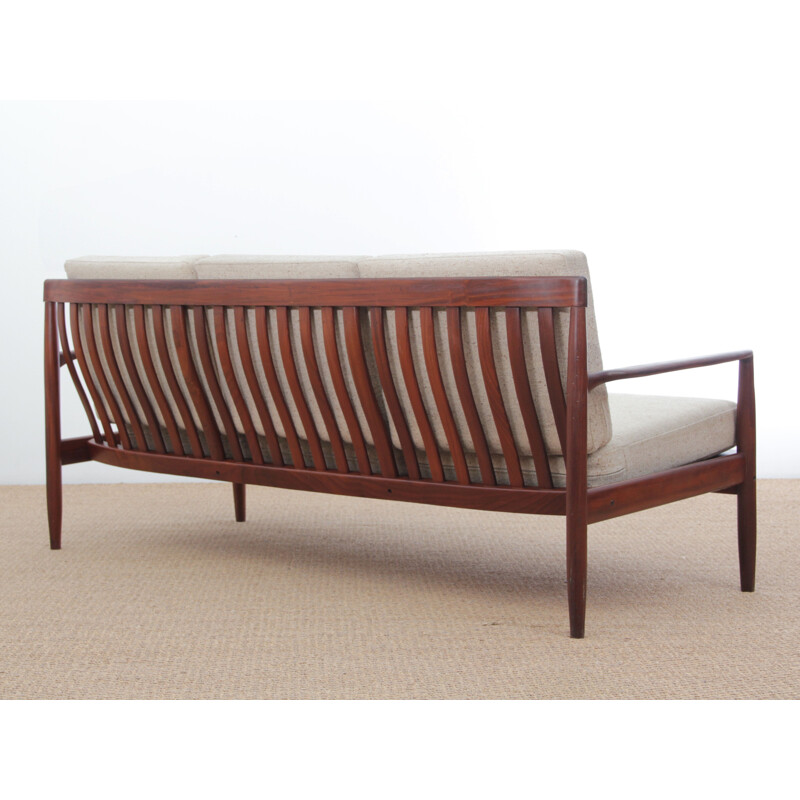 Vintage Scandinavian 3-seater teak bench