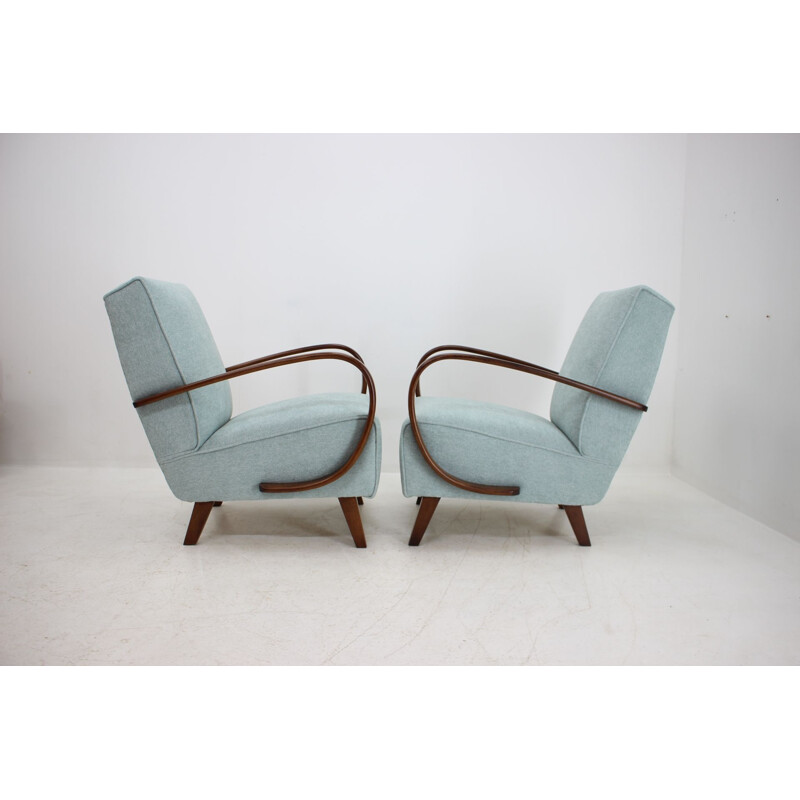 Pair of vintage armchairs by Jindrich Halabala, 1950s