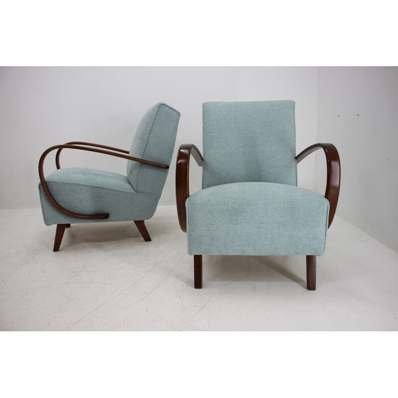 Pair of vintage armchairs by Jindrich Halabala, 1950s