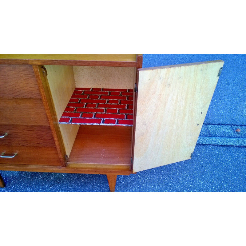 Vintage golden oak buffet, 1950