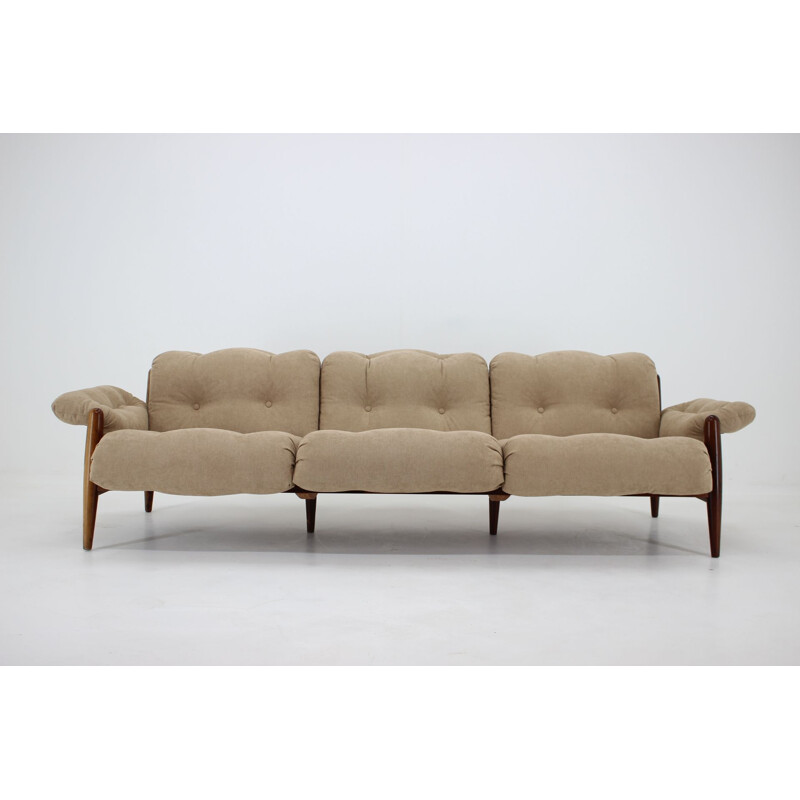 Vintage 3 seater sofa in rosewood, 1970