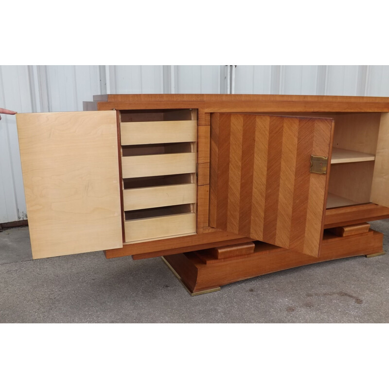 Vintage sideboard by Alfred Porteneuve in Indian rosewood and pear tree, 1940