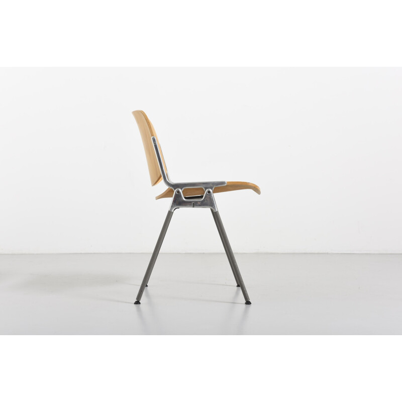 Castelli wooden and metal chair, Giancarlo PIRETTI - 1960s