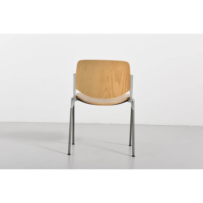 Castelli wooden and metal chair, Giancarlo PIRETTI - 1960s