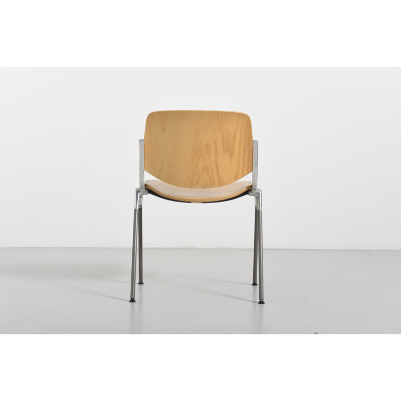 Castelli wooden and metal chair, Giancarlo PIRETTI - 1960s