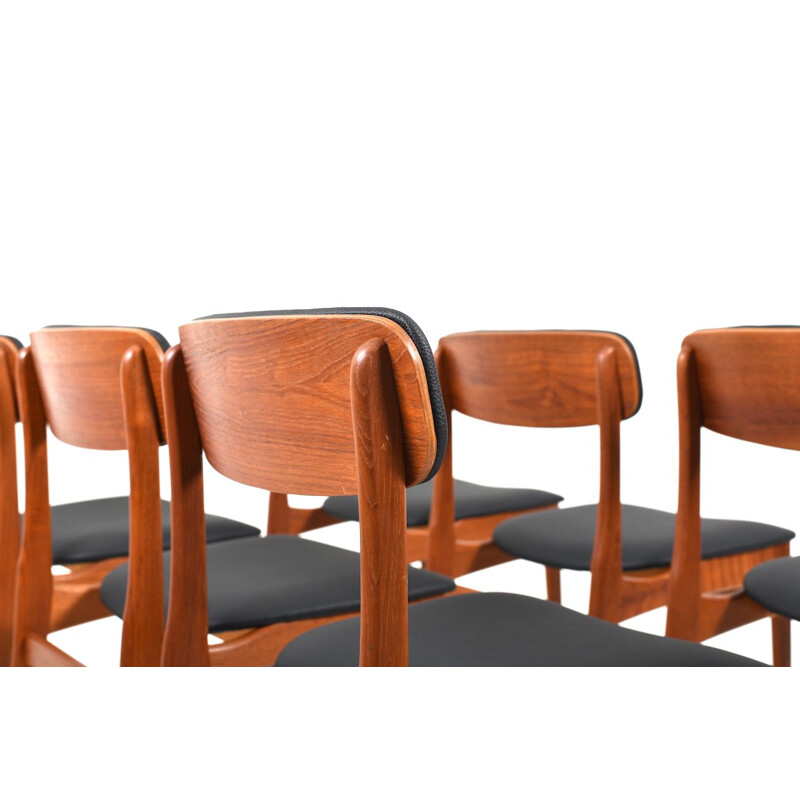 Set of 6 vintage Danish teak dining chairs, 1950