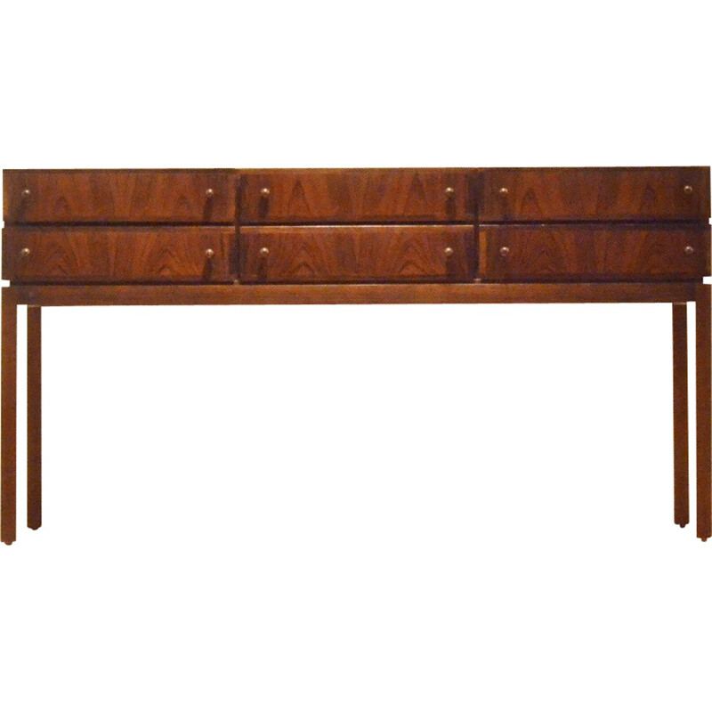 Danish sideboard in rosewood with 6 drawers - 1960s