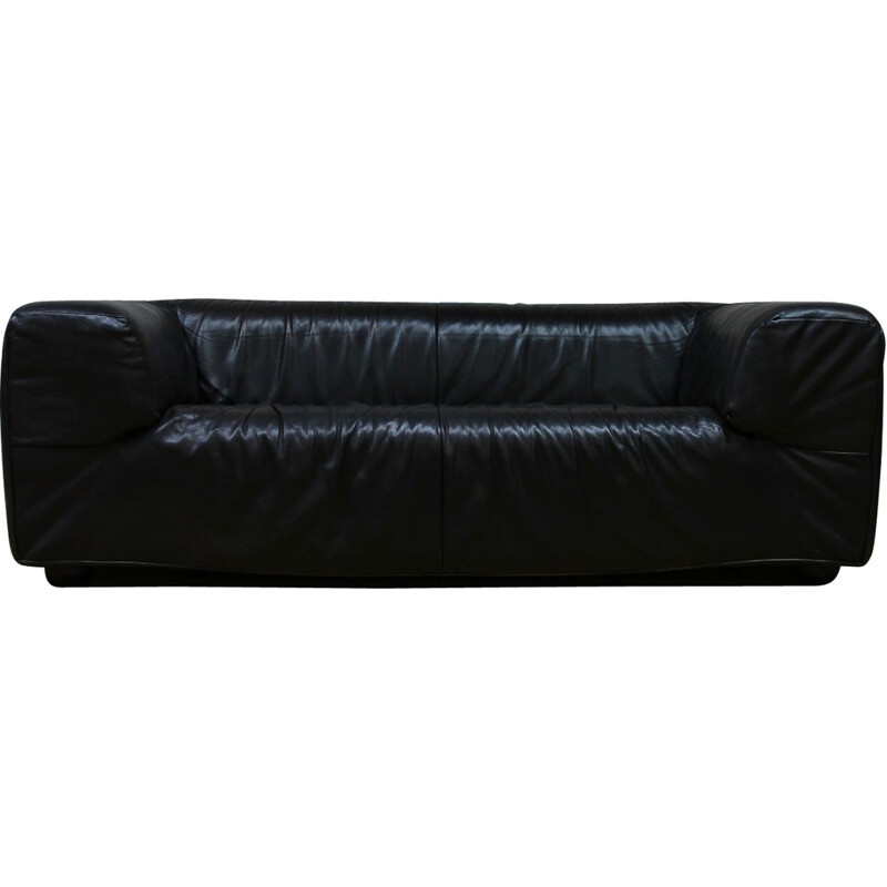 Monti black leather sofa, Gerard VAN DEN BERG - 1980s