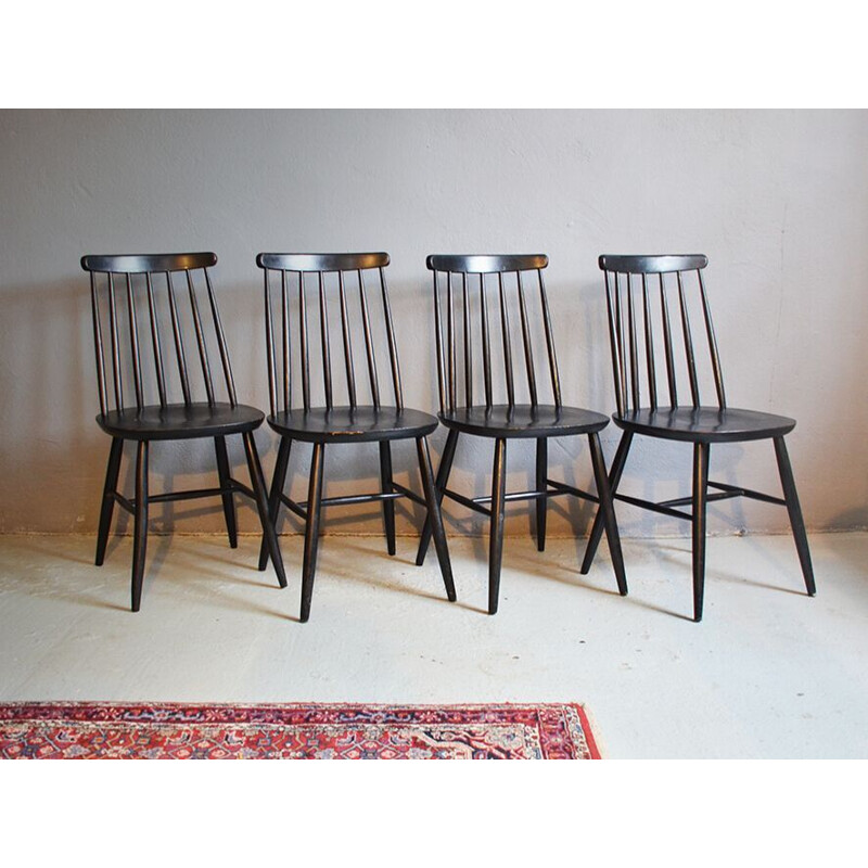 Vintage set of 4 dining chairs by Ilmar Tapiovaara, 1950s