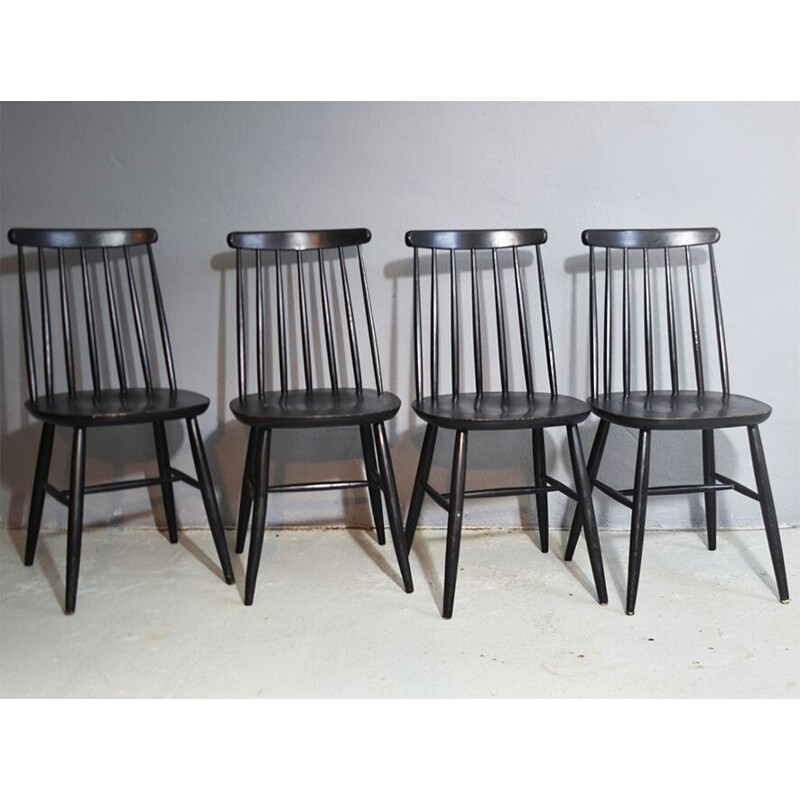 Vintage set of 4 dining chairs by Ilmar Tapiovaara, 1950s