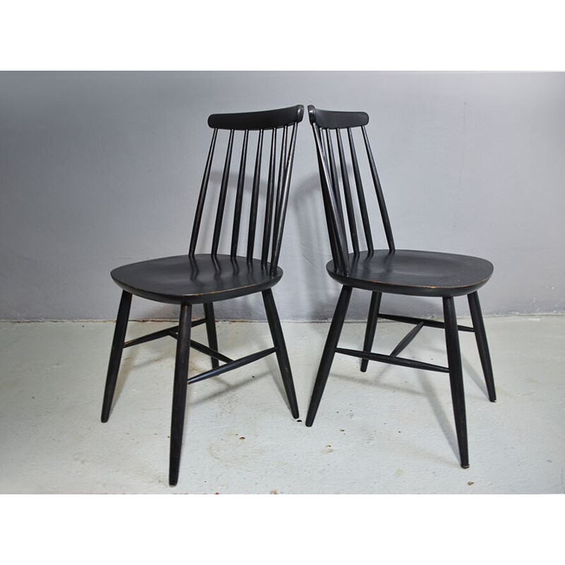 Vintage set of 4 dining chairs by Ilmar Tapiovaara, 1950s