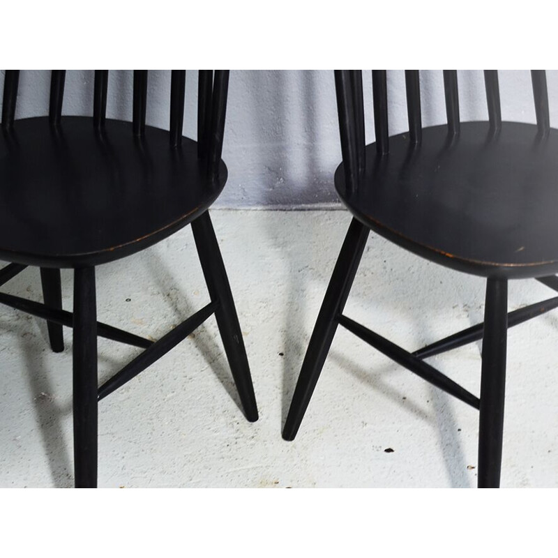 Vintage set of 4 dining chairs by Ilmar Tapiovaara, 1950s