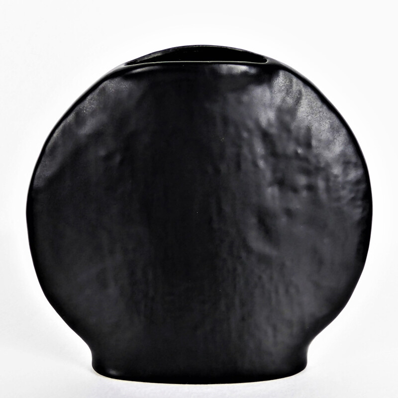 Vintage black ceramic vase, Vienna 1960