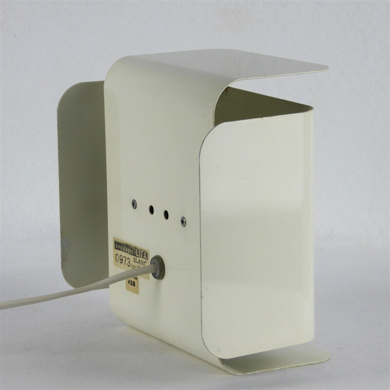 Vintage Lita lamp in white lacquered metal, 1970