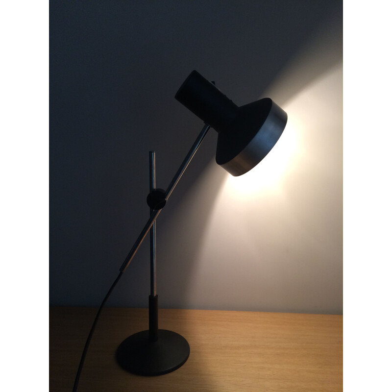 Lampe vintage chromée pour Jumo N 1220J en acier noir 1960