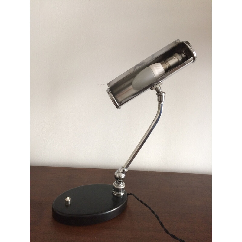 Lampe vintage articulée Monix en fonte d'acier et peinte en noir