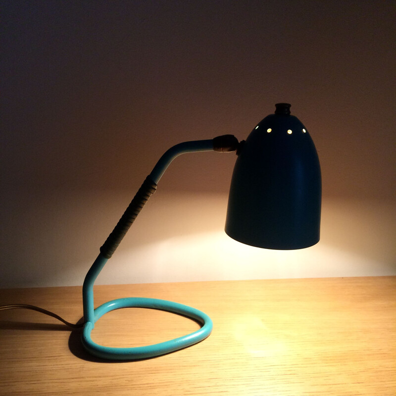 Vintage lamp turquoise articulated