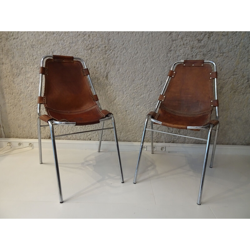 Paire de chaises vintage "Les Arcs" pour Charlotte Perriand 1960