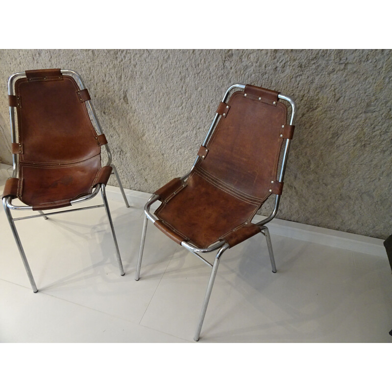 Paire de chaises vintage "Les Arcs" pour Charlotte Perriand 1960