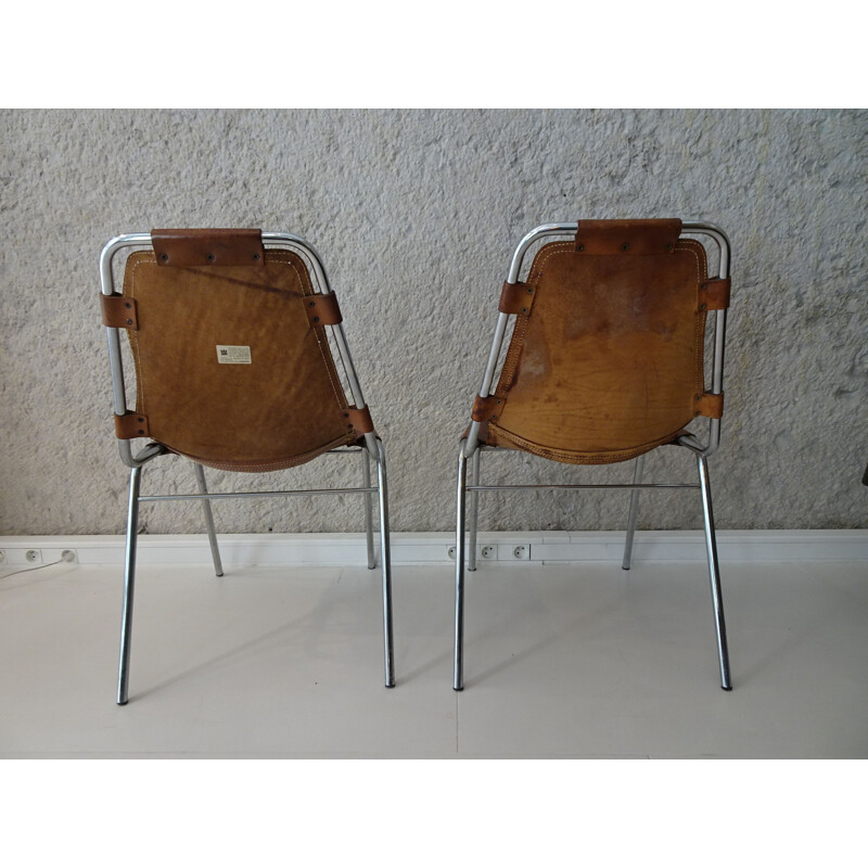 Pair of vintage chairs "Les Arcs" for Charlotte Perriand 1960