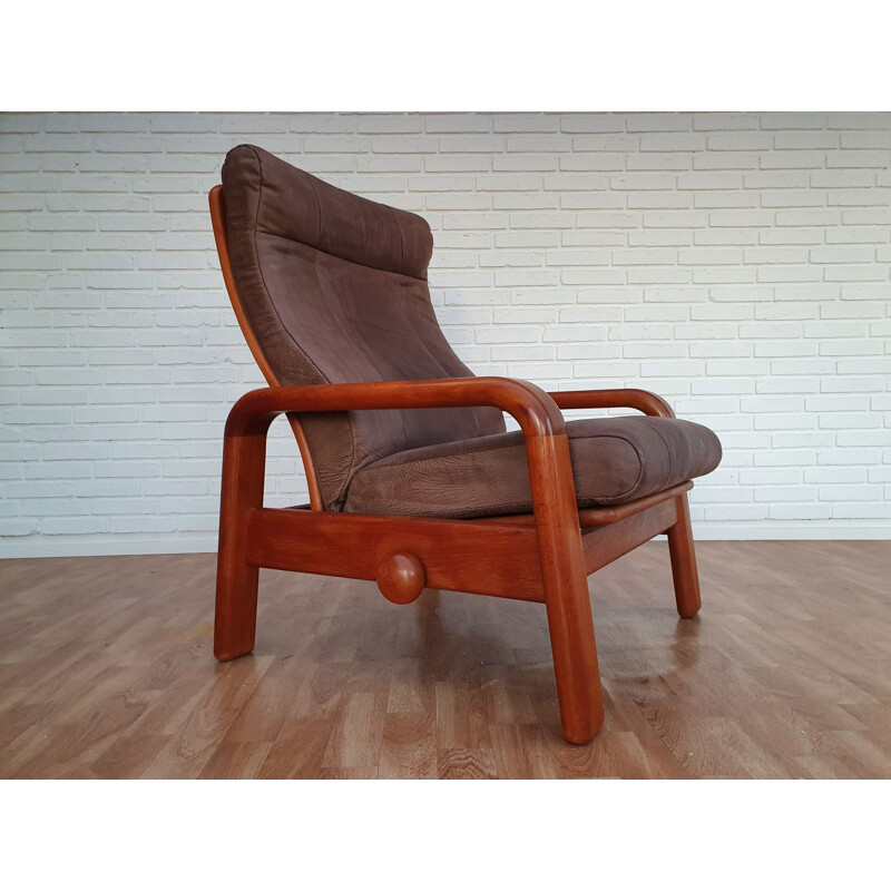 Vintage Danish adjustable lounge chair by HS Design 1980