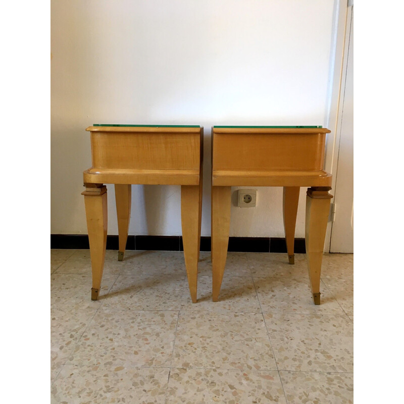 Set of 2 vintage bedside tables, 1940s