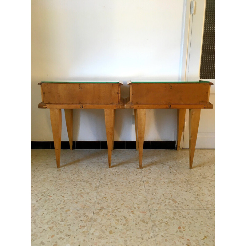 Set of 2 vintage bedside tables, 1940s