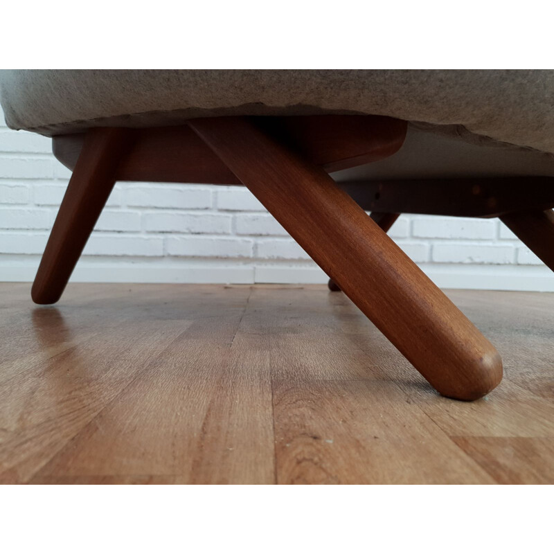 Vintage "Teddy Bear" chair with stool by Svend Skipper, Denmark, 1960s