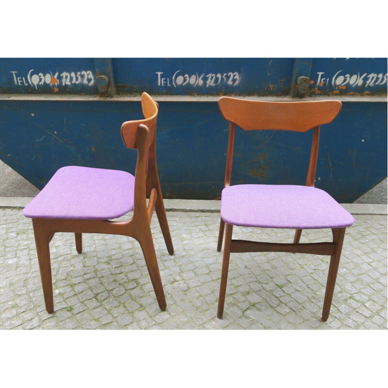 Ensemble de 2 chaises à repas vintage en teck par Schiønning & Elgaard pour Randers Møbelfabrik, 1960