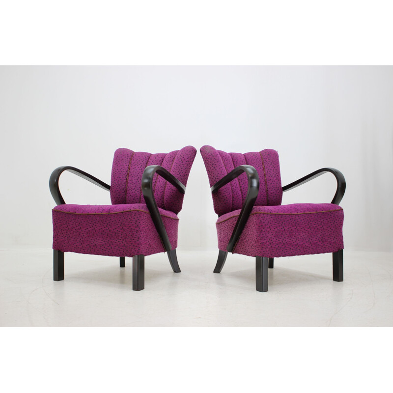 Set of 2 vintage armchairs by Jindřich Halabala, 1940s