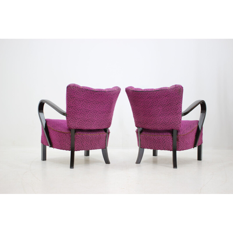 Set of 2 vintage armchairs by Jindřich Halabala, 1940s