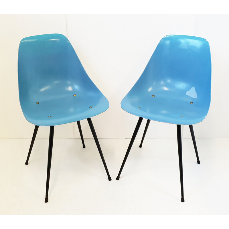 Set of 2 vintage chairs by René-Jean Caillette, 1950s
