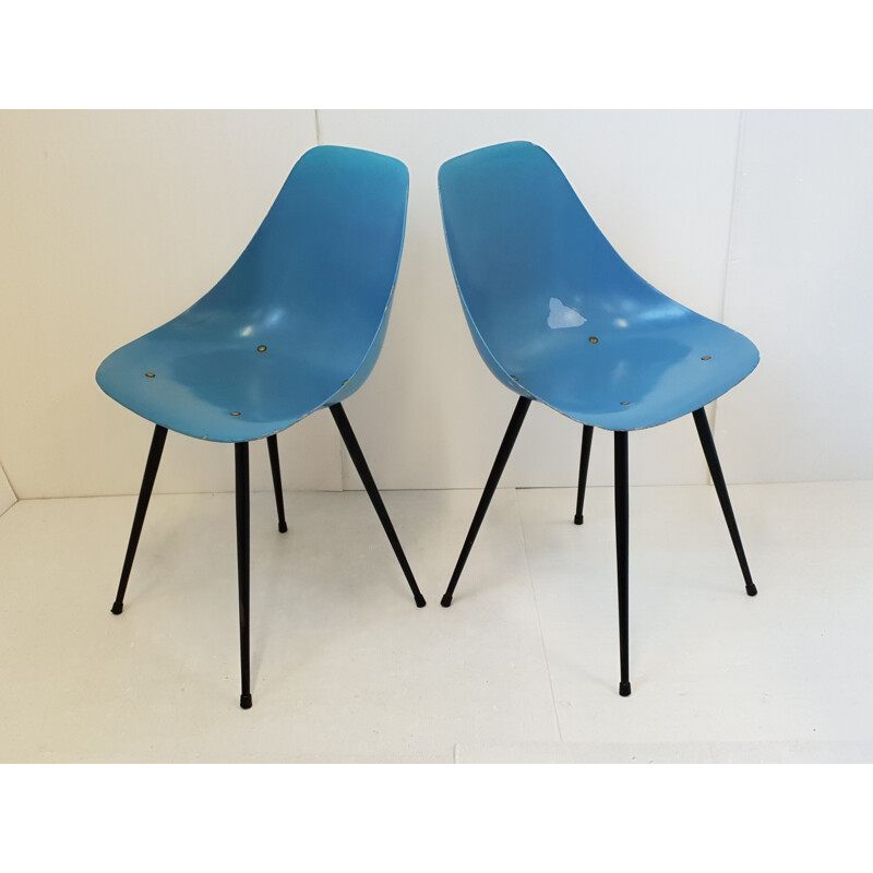 Set van 2 vintage stoelen van René-Jean Caillette, 1950