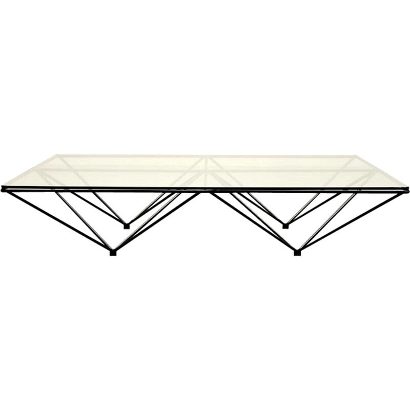 Alanda coffee table in metal and glass, Paolo PIVA - 1980s